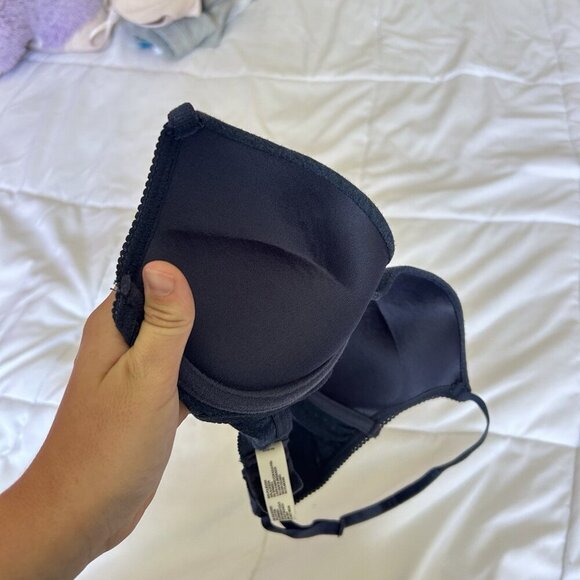 Laura Ashley Womens 2 Pack Bra 34B Pink Blue Underwired Push Up Bra Soft - Picture 11 of 11